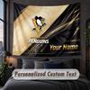 Custom Name Text Tapestry,Pittsburgh Penguins Decorative Wall Hanging, Background Tapestry For Home Bedroom