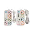 Eu Us Plug 2/3Pin Power Strip 1 Typec 3 Usb Port 6 Way Ac Outlet 2/3/5M Extension Power Socket Charge Electrical Socket