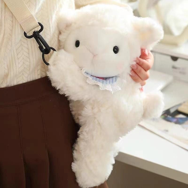 Sheep Rabbit Bear Elephant Plush Single Shoulder Crossbody Bag Animal Toy Doll