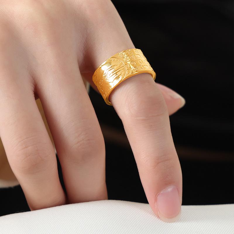 Personalized Engraved Geometric Titanium Steel Ring