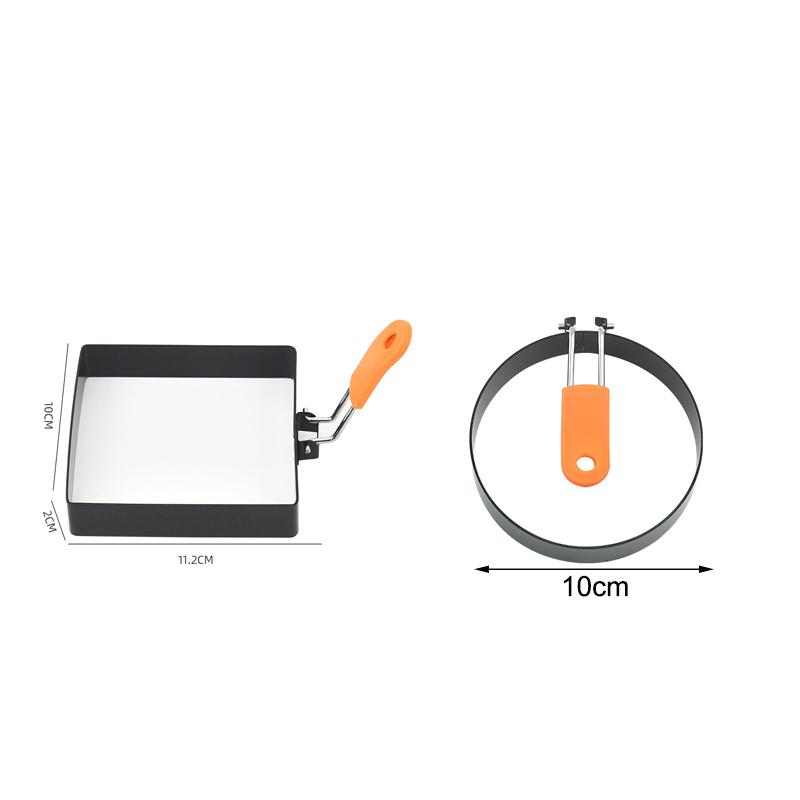 Stainless Steel Egg Fried Ring Non-stick Square Round Pancake Mold Muffins Omelet Maker Frying Egg Cooking Tool Kitchen Gadgets