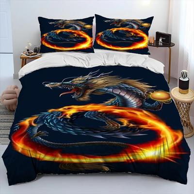 Duvet Cover Bed Set Quilt Cover PillowcaseKing Queen Size Bedding Set For Adult Child GiftDragon Cartoon Comforter Bedding Set
