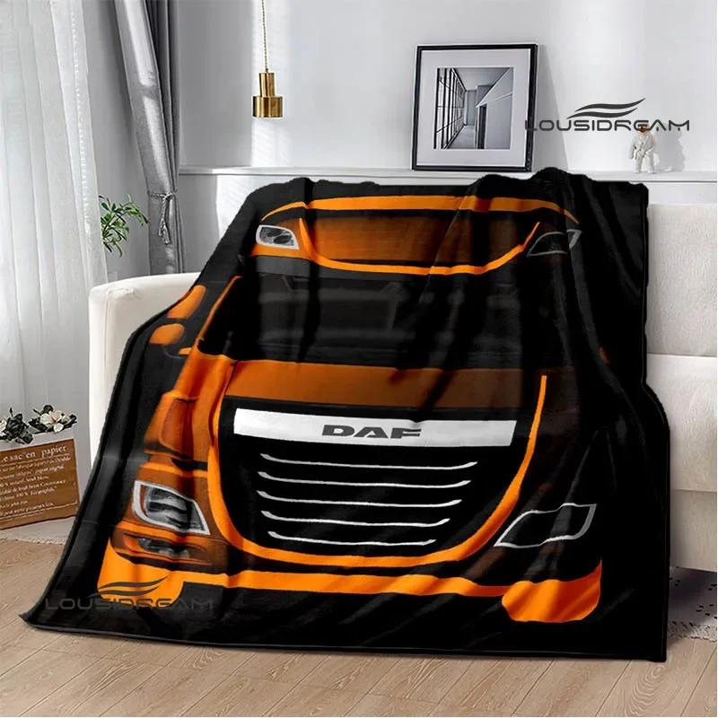 Coperte stampate retrò camion DAF 3D coperta da picnic coperte calde in flanella coperta morbida e confortevole biancheria da letto Regalo di compleanno