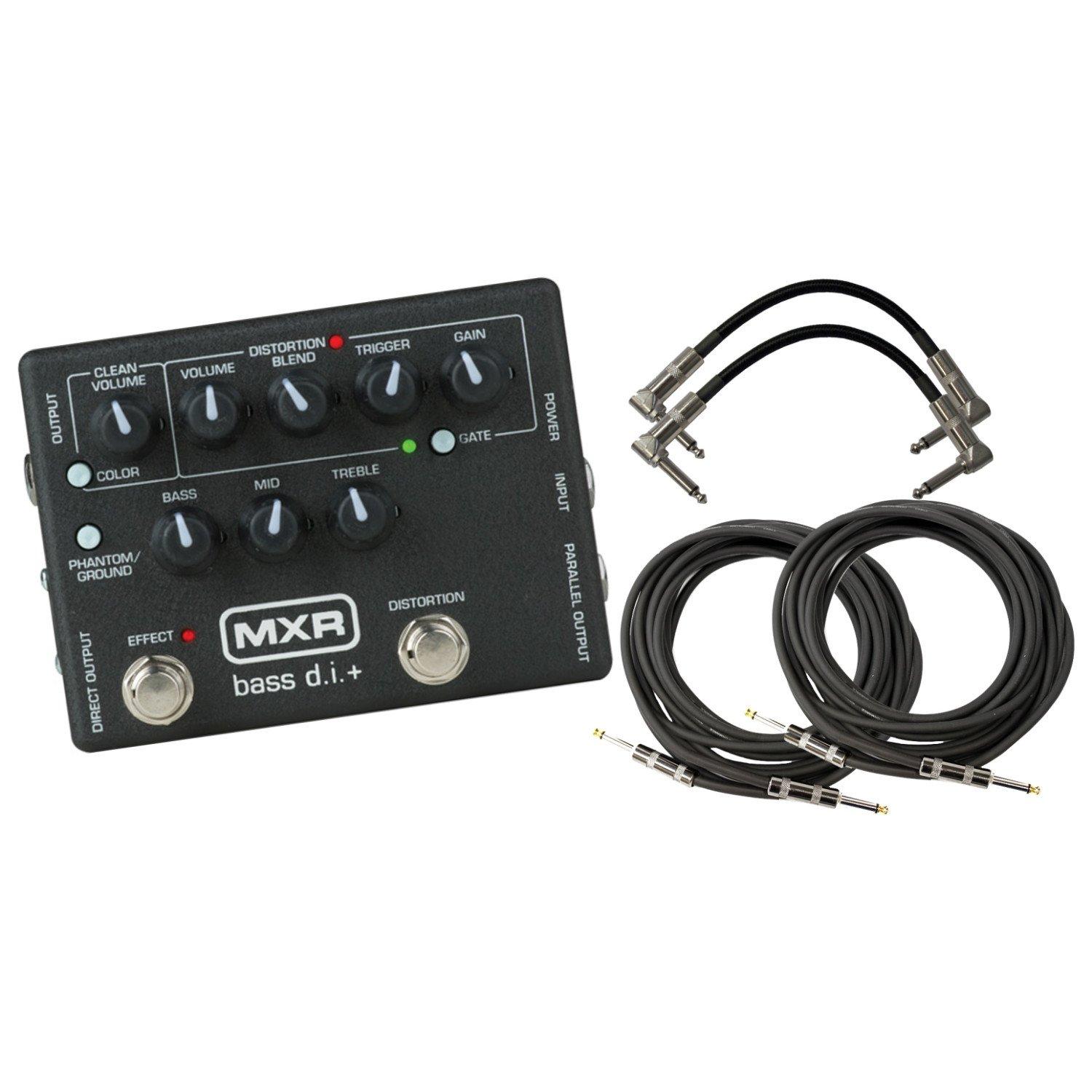 

MXR M80 Bass Bass Guitar Preamp Distortion Pedal with Distortion Noise XLR Direct and Two Instrument Cables D.I.+ Foot-Switchable Channel, Gate, Out,
