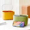 Desktop Trash Can with Phone Stand, Living Room Small Trash Can, Press-type Household Paper Wastebasket