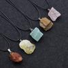 Healing Mineral Stone Pendulum Natural Amethysts Rose Clear Crystal Citrines Quartz Pendant Necklaces Choker
