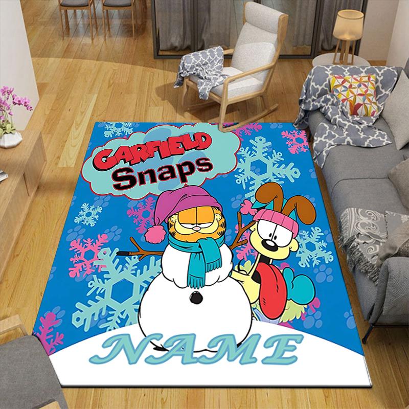 Custom 1Pc Garfield'S Playful Pose Rug Office Carpet Indoor Outdoor Entrance Doormat Nonslip Soft And Comfortable Living Room D291567