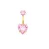 Heart-Shaped Rhinestone Belly Button Ring 5-Piece Set