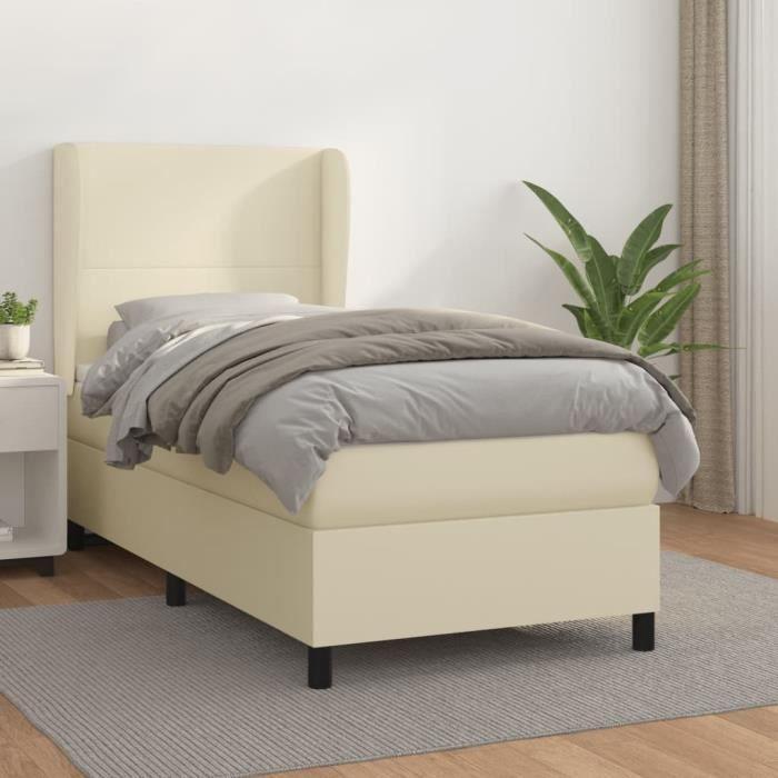3137630 vidaXL Divan Bed with Mattress White 80x200 Cm Faux Leather