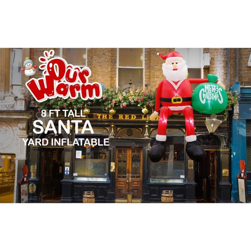 8FT Christmas Inflatables Outdoor Decorations Christmas Inflatable Yard Climbing Santa Claus Christmas Blow Up Yard Decorations
