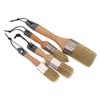 Natural Bristle Chalk Paint Brush Set, 4pcs Wax Brushes With Wooden Handle For Furniture, Cabinets, Diy Painting Projects