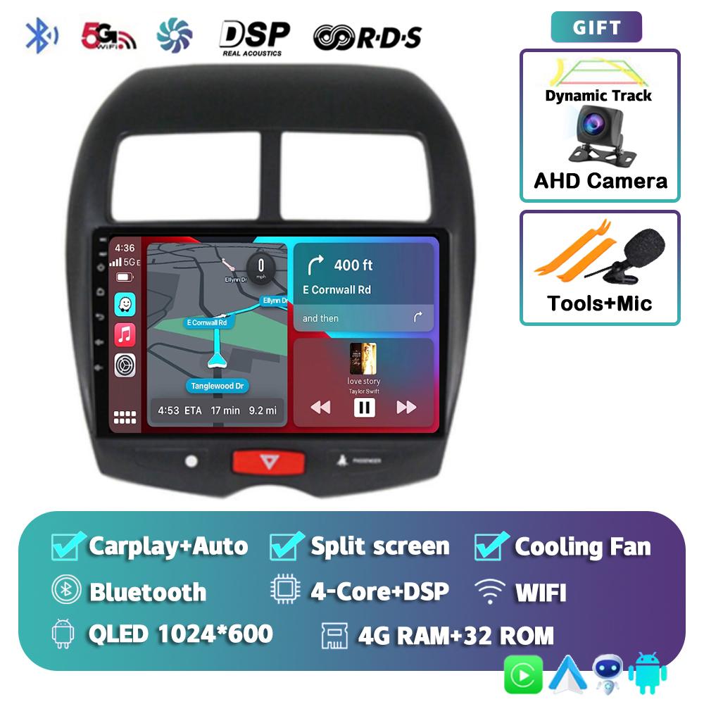 Android 14 Carplay Auto For Mitsubishi ASX 1 2010 2011 2013 2014 2015 2016 Car Radio Multimedia GPS Player Stereo WiFi+4G BT DSP