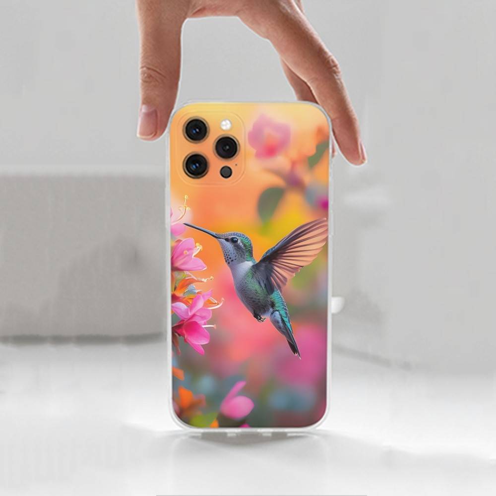 

Cute Animals Hummingbird Case For iPhone 16,15,14,17,13,12,11 Plus,Pro,Max,XR,XS,X,7,8 Plus,SE,Mini,Transparent,Silicone iPhone14ProMax