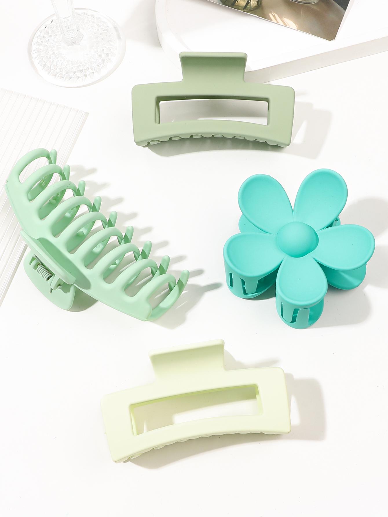 

4 шт. Заколки-крабы для волос розовых цветов, аксессуары разных стилей, заколки-крабы для густых волос, женские заколки для волос, нескользящие Size fits all