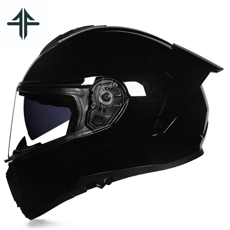 FF Modular Motorcycle Helmet Full Face Flip Up Robot Design Double Visor DOT Approved Motocross Racing Helmet for Men Women