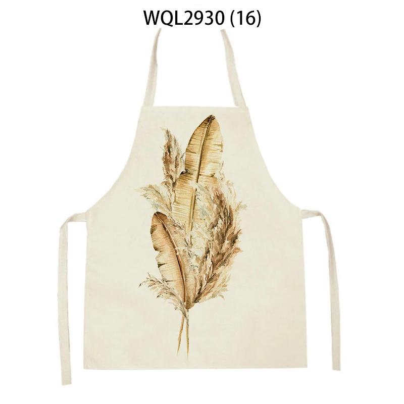 Cleaning Supplies Flower Plants Pattern Kitchen Aprons Sleeveless Linen Aprons Home Cooking Baking Accessories Antifouling Apron