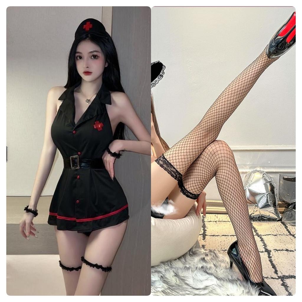 Sexy Little Nurse Sex Uniform Suit Underwear Black and White Cosplay Cosplay Costume Z