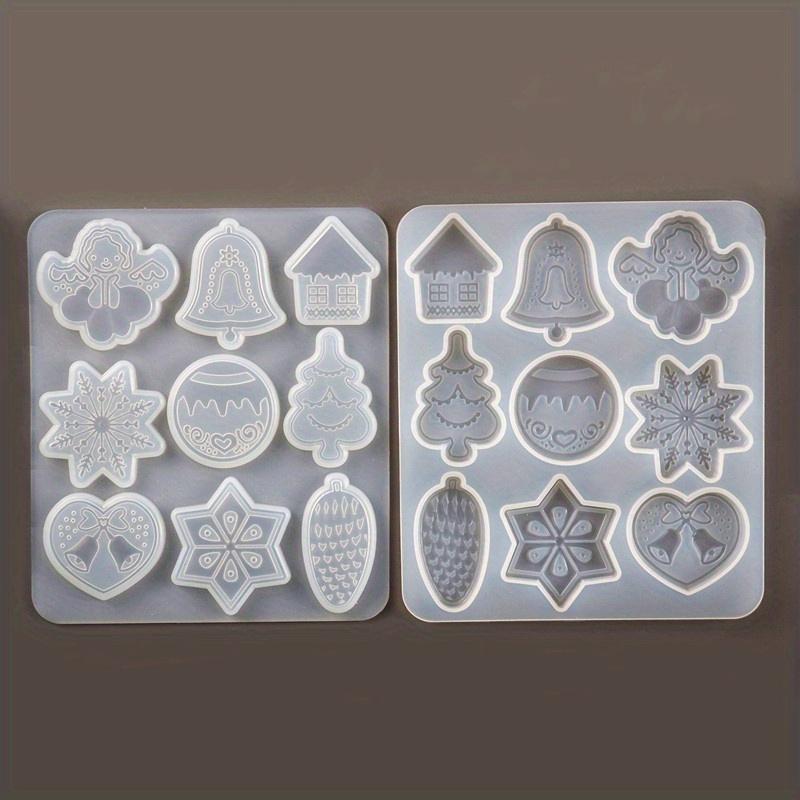 1pc New DIY Crystal Epoxy Mold Christmas Tree Snowflake Elk Pendant Keychain Listing Jewelry Silicone Mold Set  silicone molds