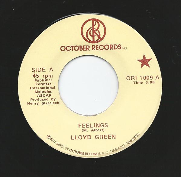 

7-дюймовая пластинка LLOYD GREEN Feelings Нержавеющая сталь ORI1009 October Records 1976 Великобритания КантриФолк Б/у