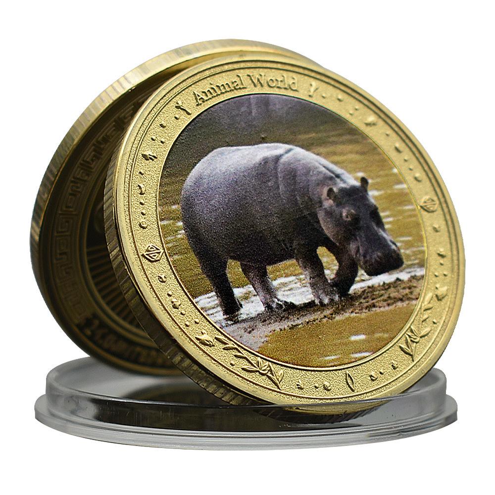 Six Colored Animal Collection Commemorative Coins, Collection Gifts, Commemorative Medals, and Badges, Gift Box Set