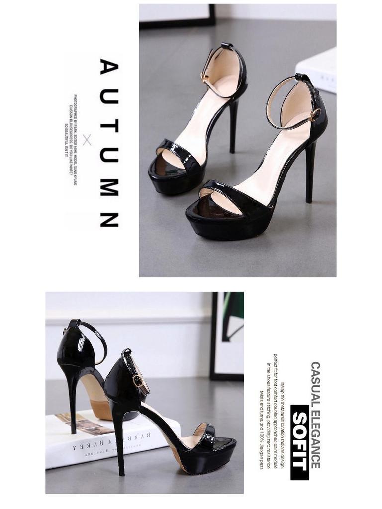 2024 Women's Stiletto Heel Fashion Sandals, Open Toe, 12CM Super High Heel