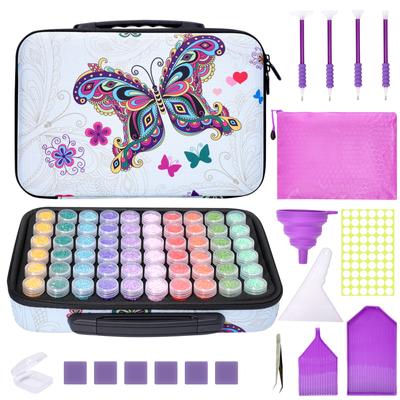 DIY 5D Butterfly Diamond Painting Tool Storage Box Suitcase Diamond Painting Accessories Bulk Bag Kit Round Bottle Storage Tool