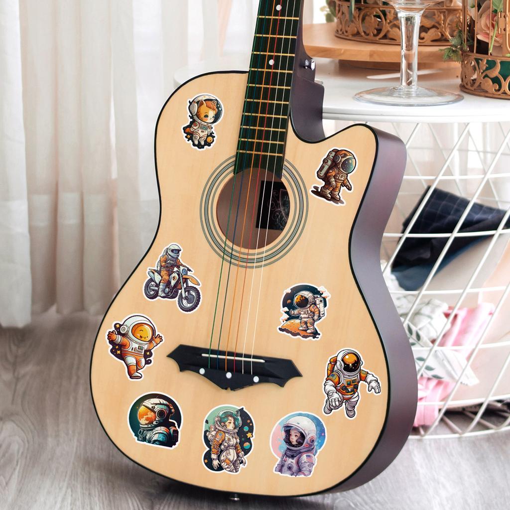 50/100 Cosmic Starry Sky Astronaut Stickers Mobile Water Cup Waterproof Decorative Stickers Children's Hand Account Stickers