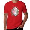 Bloom Floral Heart Human Anatomy pink roses flowers T-Shirt animal prinfor boys sublime Men's cotton t-shirt