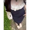 Xiaofei Sleeve Dress Children's Summer Casual New Small One-Word Shoulder Beautiful Pinch Waist Hip Long Dress