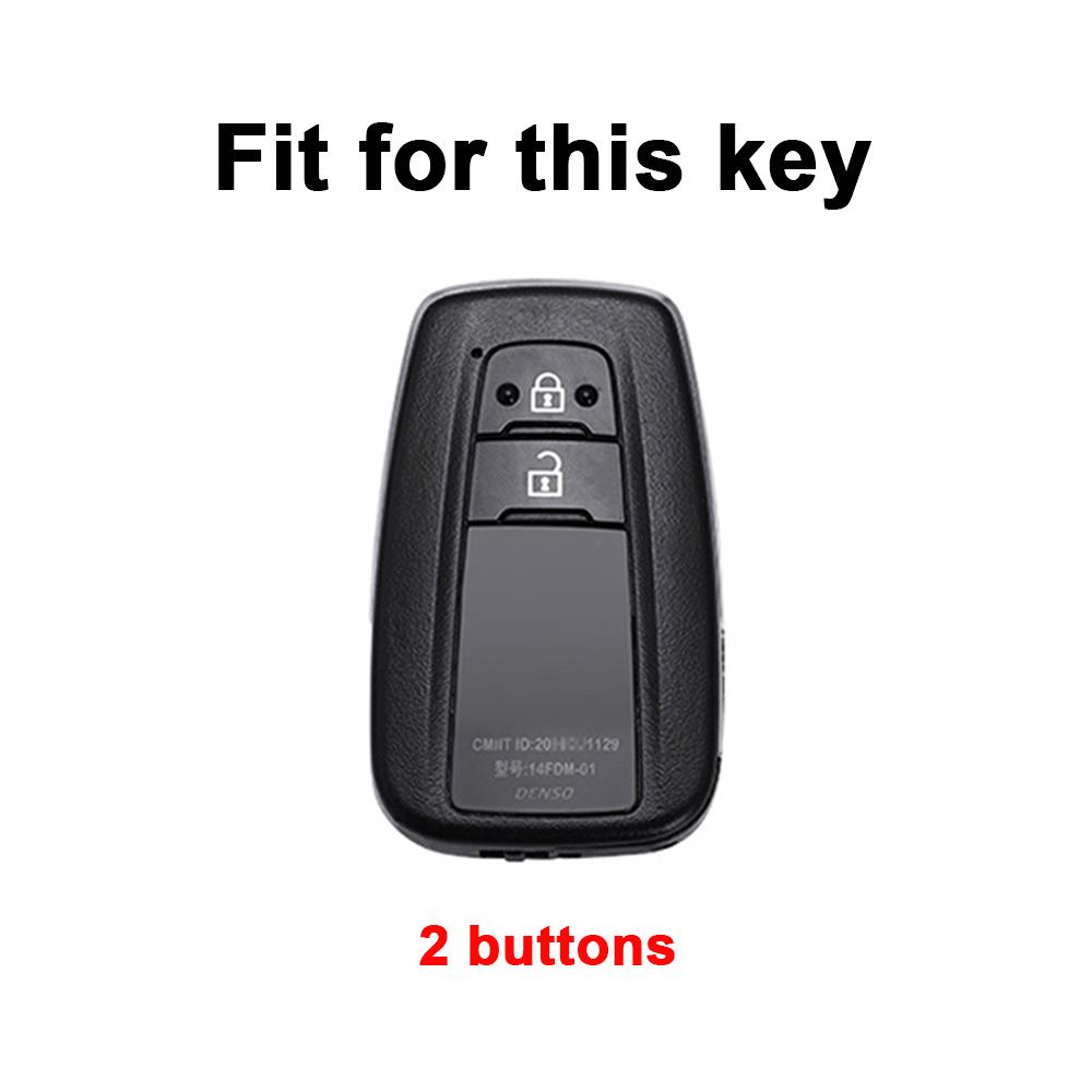 2 Buttons TPU Leather Car Key Case Cover For Toyota Prius Camry Corolla CHR C-HR RAV4 Land Cruiser Prado Shell Fob Accessories