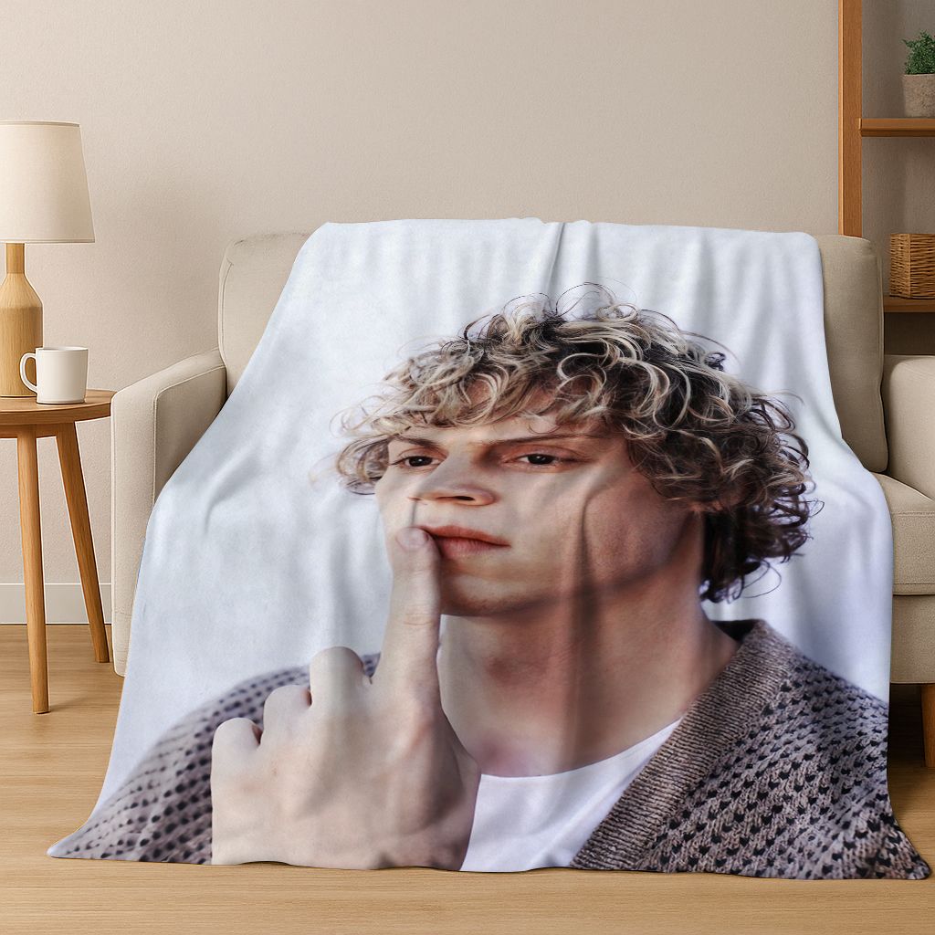 26 Stili Evan Peters Bello Arte Coperta di Flanella, Coperta Morbida e Accogliente per Casa Camera da Letto Letto Divano Picnic Ufficio Coperta Regalo Bambino