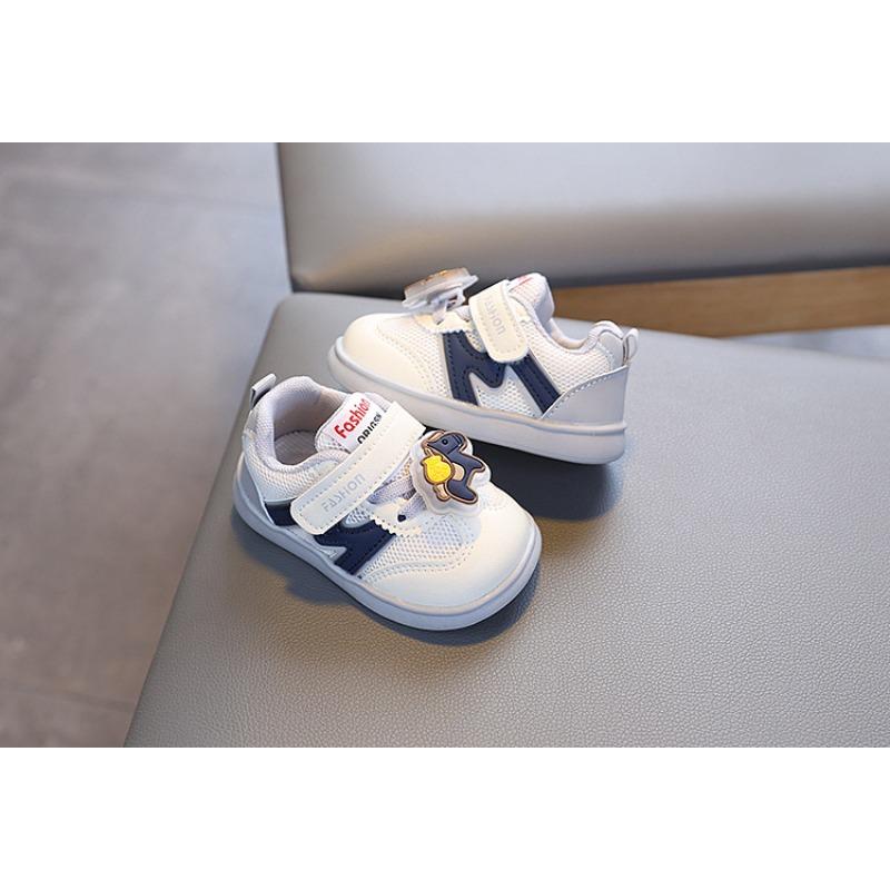 Baby toddler shoes soft sole spring and autumn boys and girls baby shoes breathable non-slip mesh cartoon little white shoes sports shoes