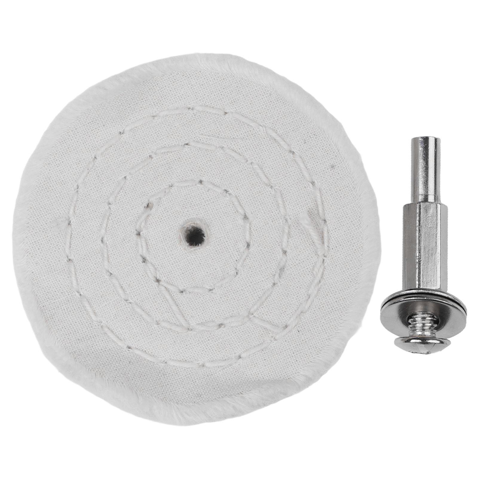 

Accessories Polishing Wheels Cotton Cloth White With Connecting Rod 1 Set 50mm