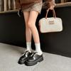 Warm and velvet winter new women's shoes lace-up fluffy shoes British style small leather shoes thick-soled heightening single shoes