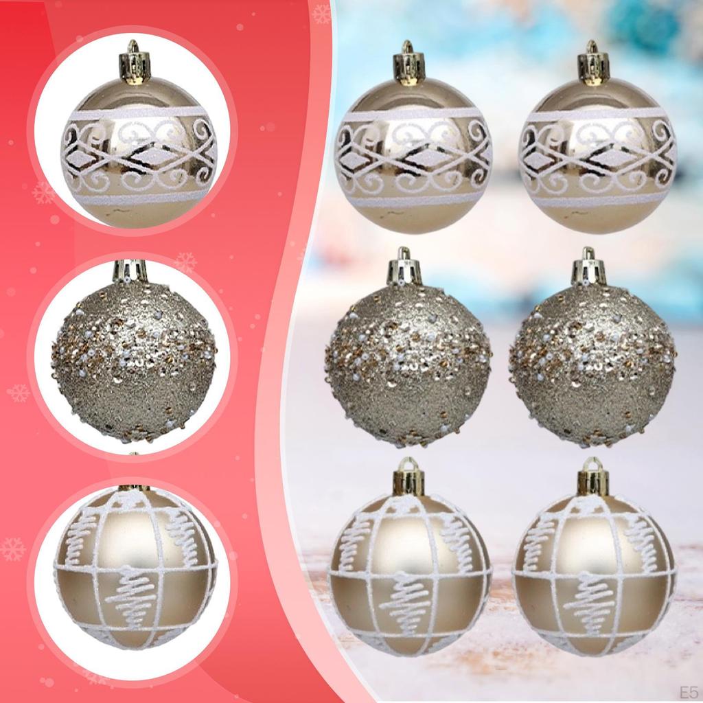 6 Pieces Christmas Ball Ornament Tree Ornaments Pendants for Engagement
