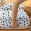 Simple 1 Modern Plant Flower Printed Matte Fitted Sheet, Bedroom Printed Bed Cover, Bedding Excluding Pillowcases