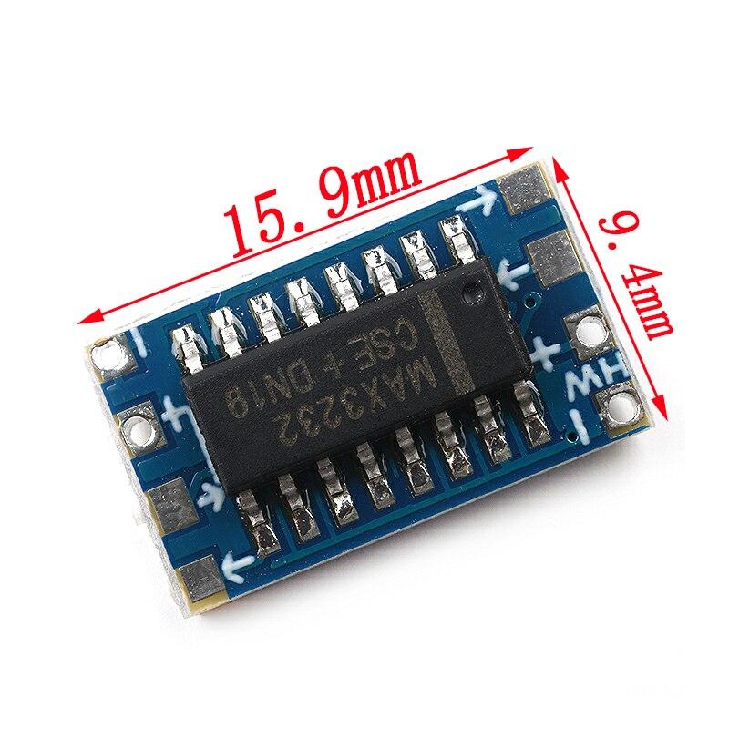 10PCS Mini MAX3232 RS232 To TTL Serial Port Leavel Converter Brush Module Connector MAX232 Flashing Board For Arduino