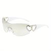 Y2K One-piece Fashion Fashion Sunglasses For Women Men Wrap Around Heart Gradient Sun Shades For Cycling Travel Beach Party For