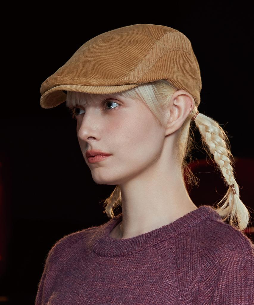 UNALLOYED Logo Corduroy Hunting Cap / Beige
