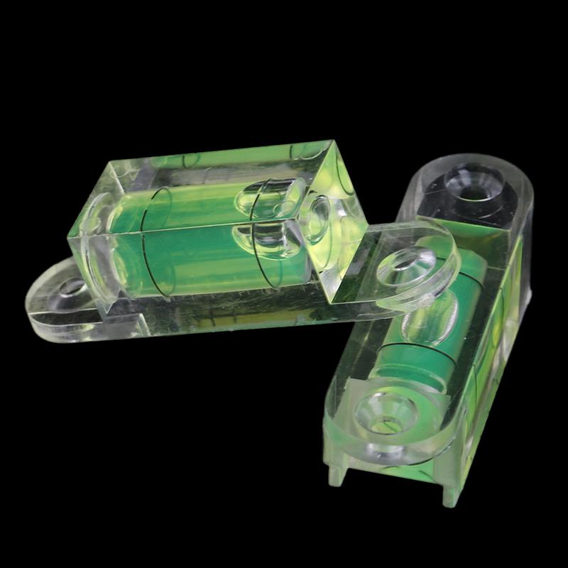 Quadratische Wasserwaage aus Acryl, Mini-Wasserwaagenblase mit Ohrenschraubenlöchern