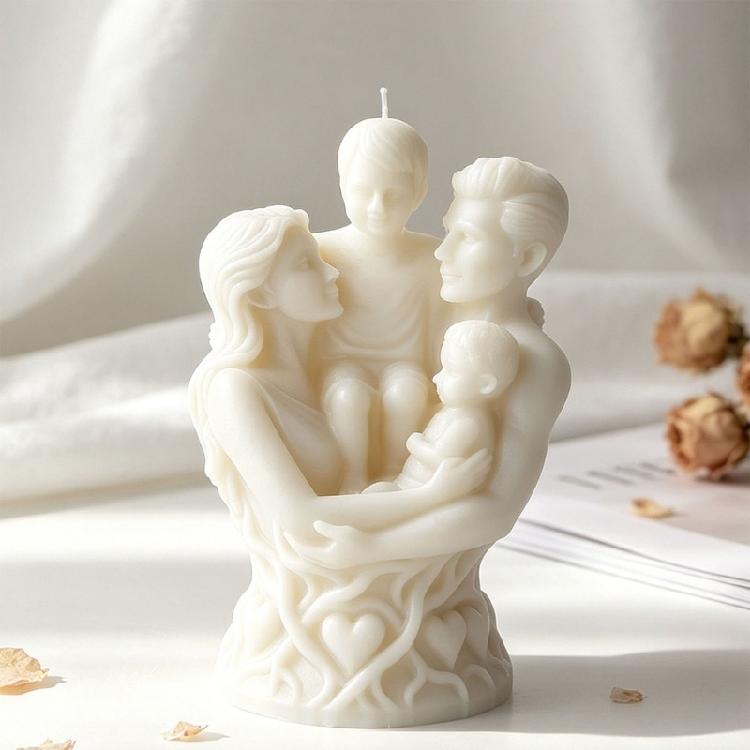 3D-Familien-Skulptur Silikonformen für Epoxidharz und handgefertigte Kerzen-Seifenherstellung Valentinstags-Jubiläumsgeschenk
