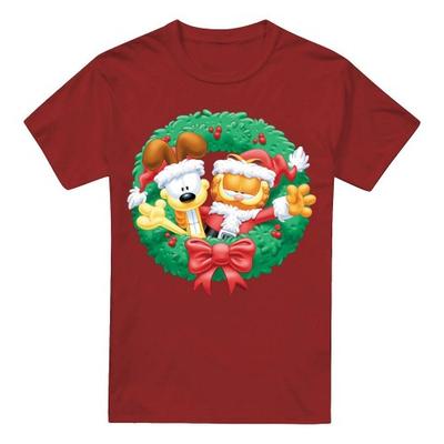 Garfield Mens Wreath Christmas T-Shirt