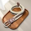 Retro Two-color Rope Woven Belt with Dress Jeans Casual Fashion Decorative Belt Women