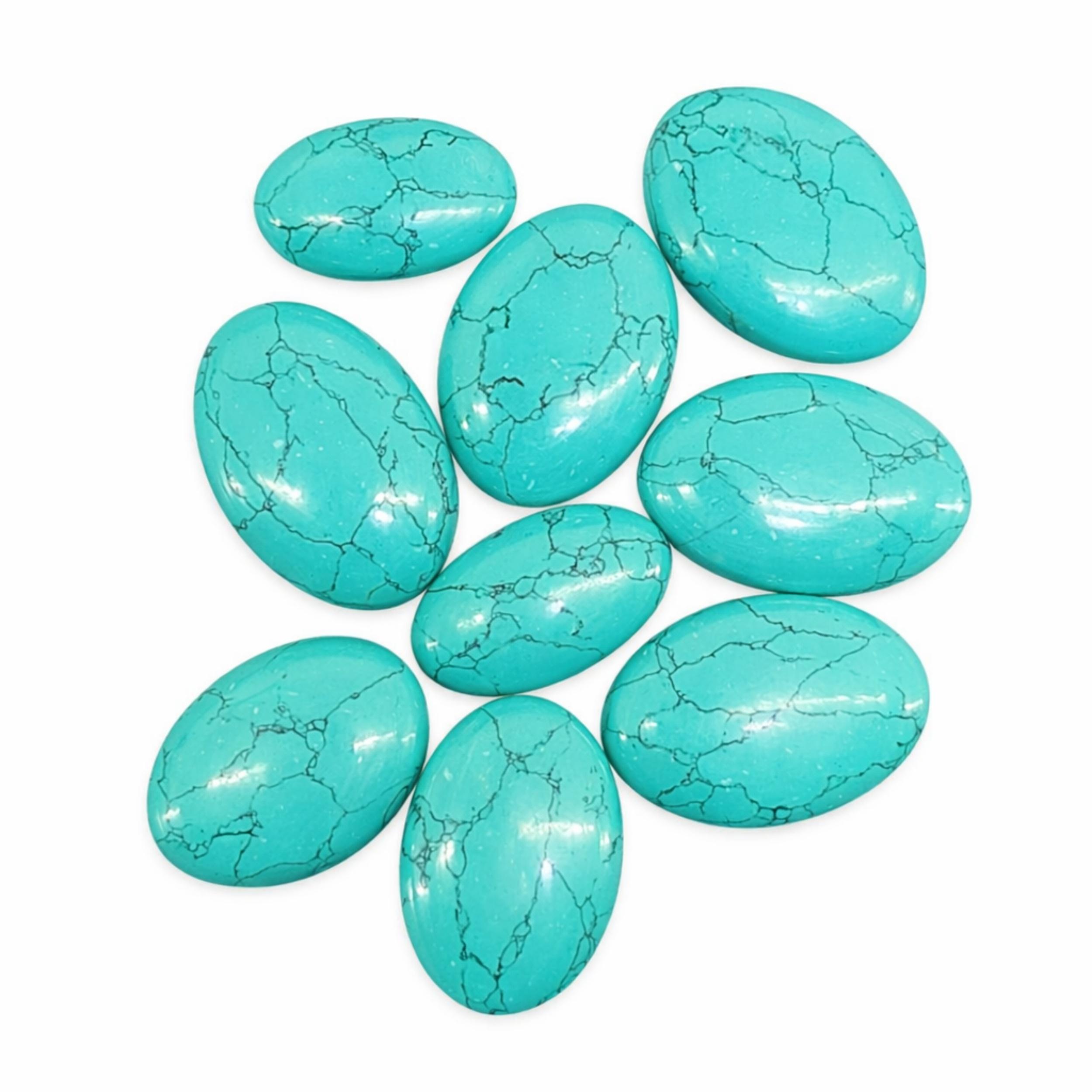 

Green Turquoise Cabochon Lot, Oval Flat Back Turquoise Stones, Handmade Polish Gemstone Cabochons for Jewelry Making 100 Carats зелёный
