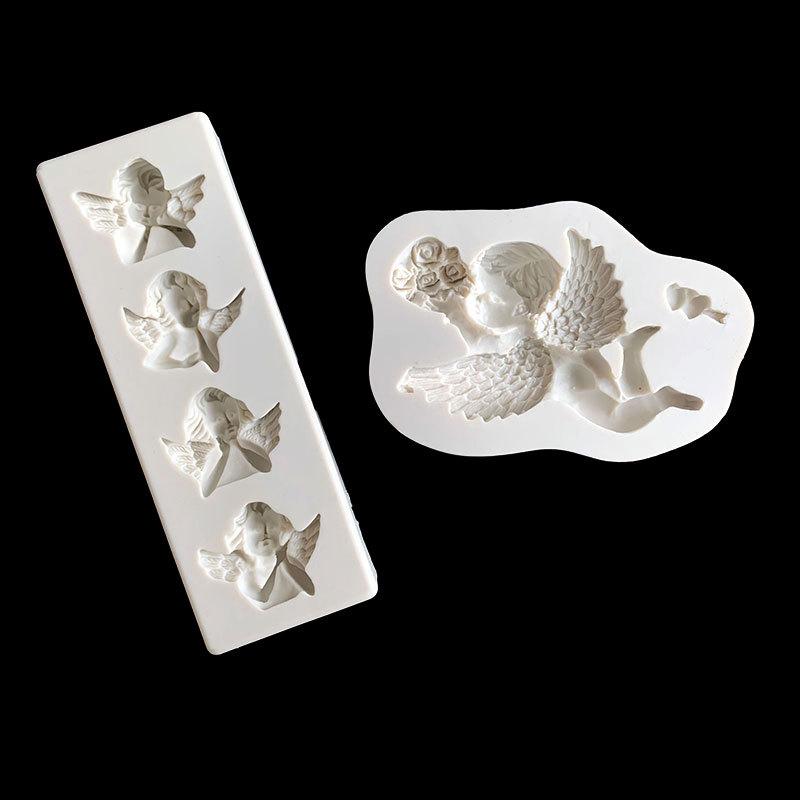 Angel Design Silicone Mold Fondant Cake Decoration Mold Sugar Gum Paste Tool 3D Chocolate Mould