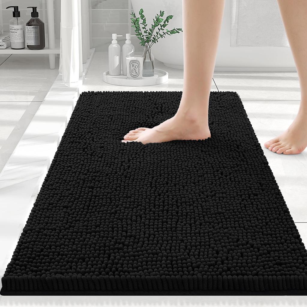 Olanly Chenille Badematte Mode Rutschfest Weich Flauschig Badematten Für Badezimmer Super Saugfähige Fußmatten Waschbare Badematte