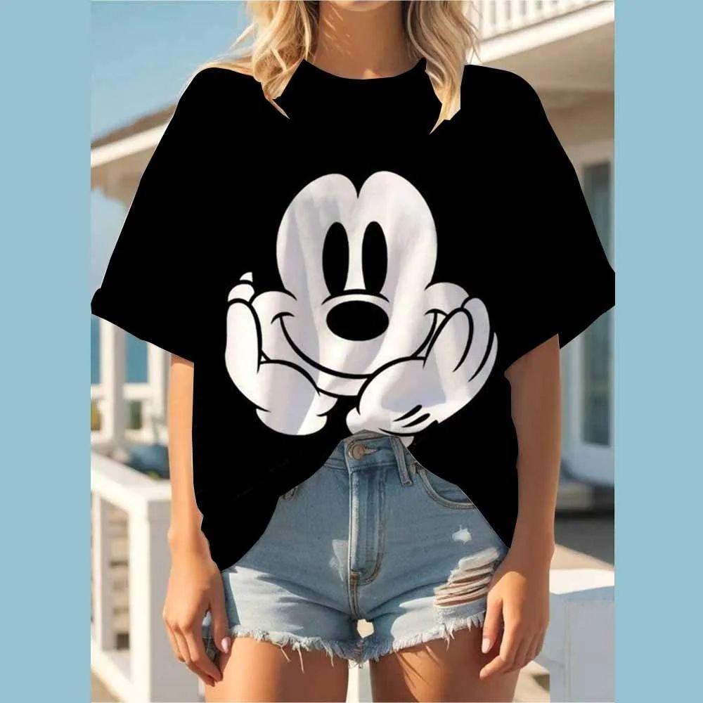 Disney Minnie Mouse Women T Shirt Short Sleeve Graphic Tee Cotton Casual Top 2026 Summer Cartoon Streetwear Fashion Y2k Clothes
