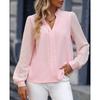 New Autumn Fashion Item: Women's Long-sleeved Solid-color Chiffon Shirt with Patchwork