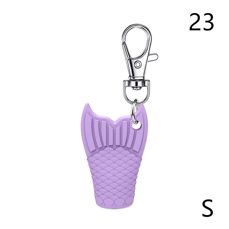 Fishtail Style Silicone Keychain Cap Lip Gloss Accessories Portable Durable Holder Keychain Compatible For Lipstick Storage Cap
