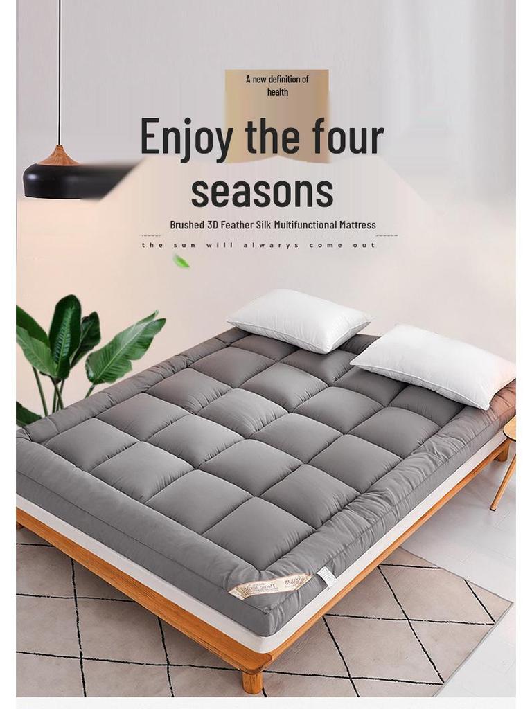 3D Daunenfeder & Lammwolle Weiche Matratzenauflage für Einzel-/Doppelwohnheim